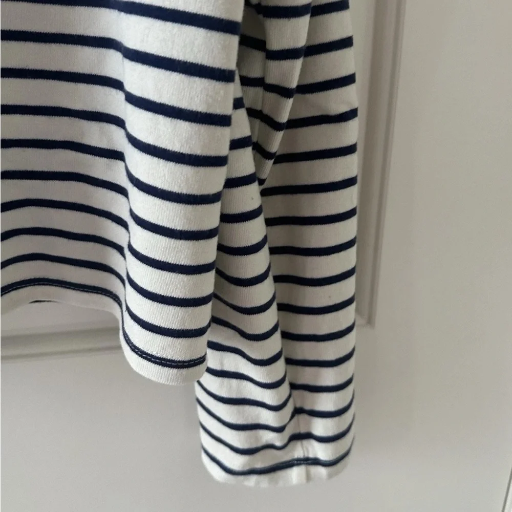 J. Crew Navy and White Striped Bow Back Blouse - Picture 5 of 8